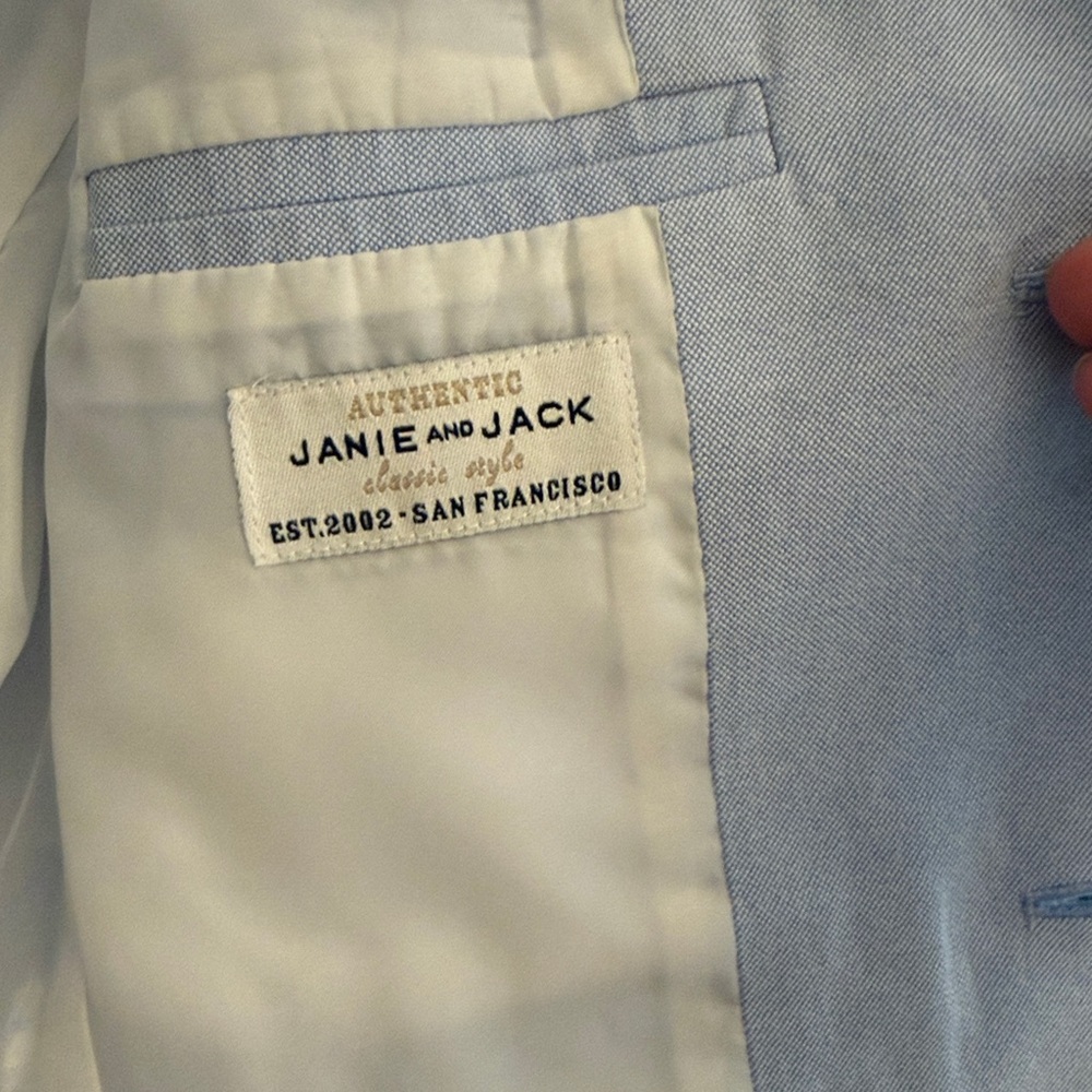 Janie and Jack Boys Light Blue Blazer & Pants Set Size 7 Spring Suit. Like New! - Picture 10 of 14